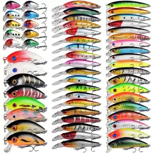 56pcs Bionic Fishing Lures Set